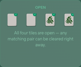 A real in-game diagram showing four free, matchable tiles