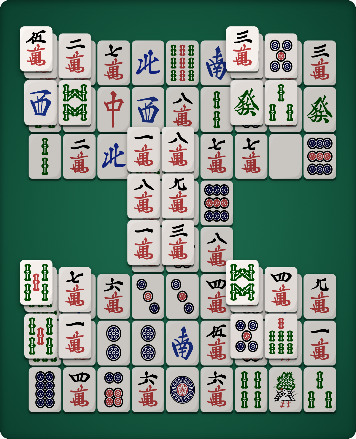 The Fortress board — two square blocks of tiles connected in the middle by a single narrow bridge