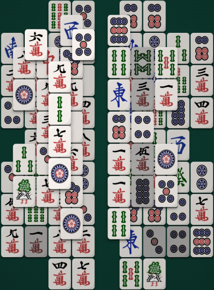 Butterfly Mahjong Solitaire board — two wing pairs tapering to a narrow waist, 100 tiles