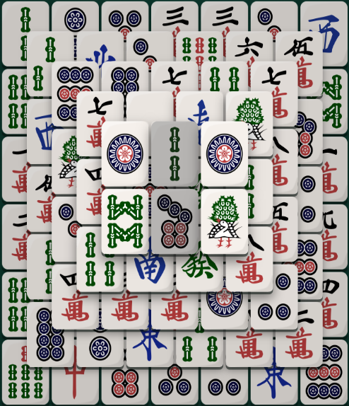 Classic Pyramid Mahjong Solitaire board — a rectangular taper from a 7x6 base to a single capstone, 110 tiles
