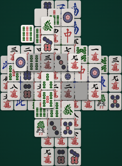 Cross Mahjong Solitaire board — a thick plus-sign shape, 88 tiles