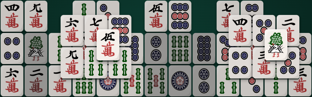 Great Wall Mahjong Solitaire board — a long rampart with two watchtowers, 48 tiles